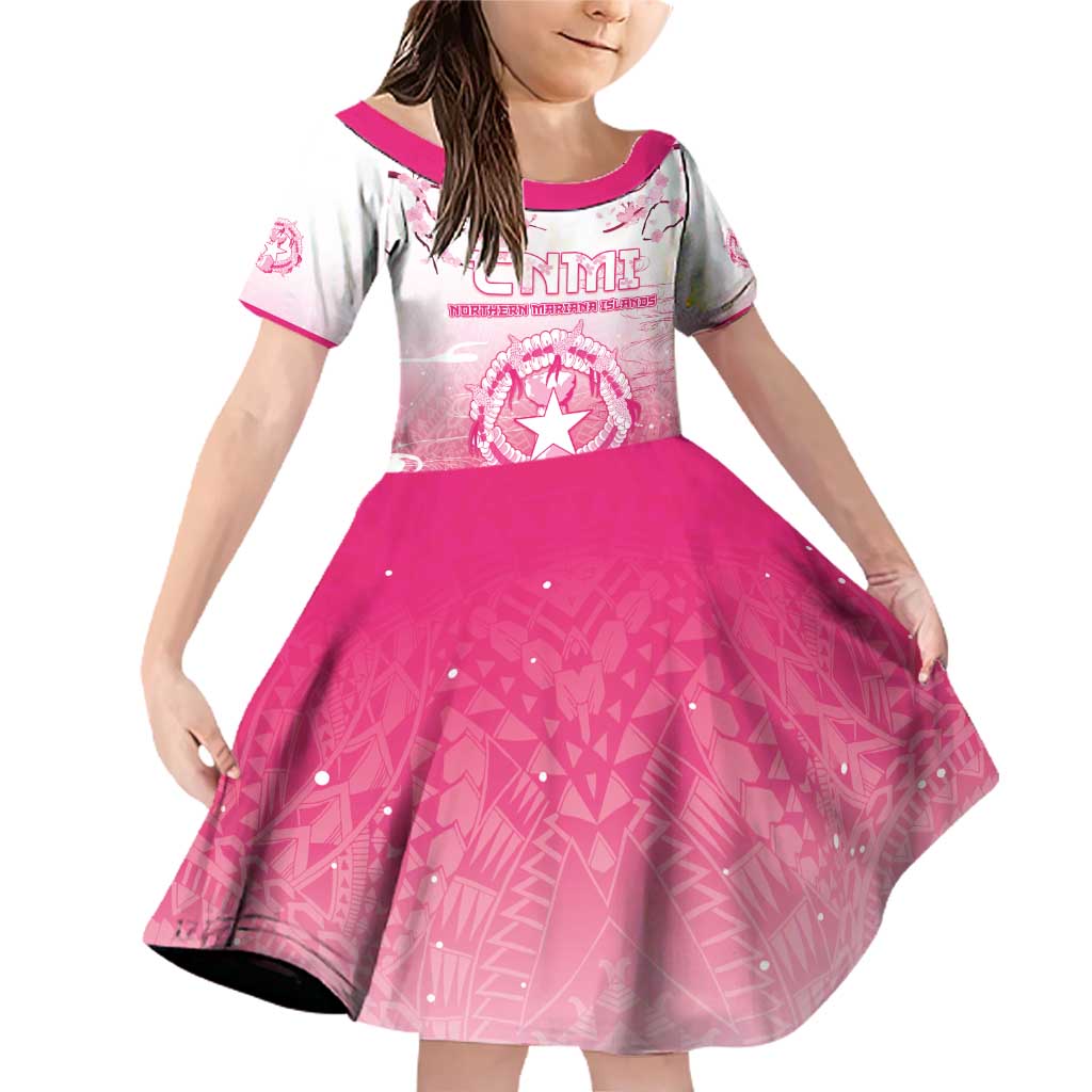 Personalized Sakura Marianas Family Matching Off Shoulder Short Dress and Hawaiian Shirt CNMI Seal