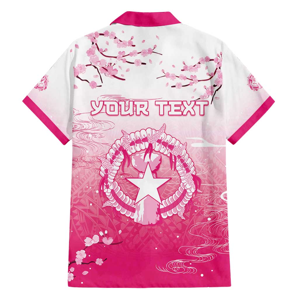 Personalized Sakura Marianas Family Matching Tank Maxi Dress and Hawaiian Shirt CNMI Seal