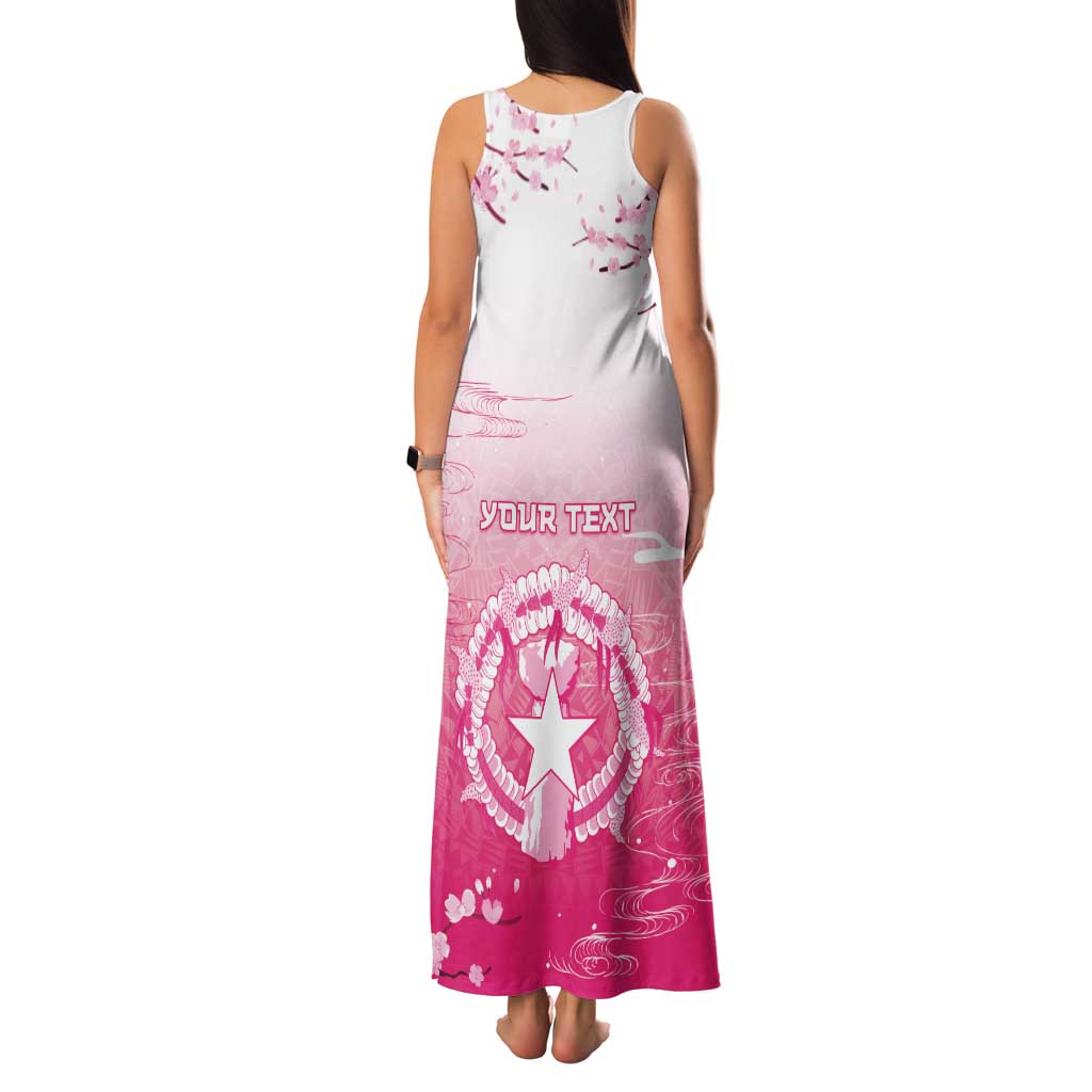 Personalized Sakura Marianas Family Matching Tank Maxi Dress and Hawaiian Shirt CNMI Seal