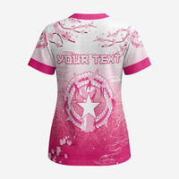 Personalized Sakura Marianas Scrub Top CNMI Seal - Polynesian Pride