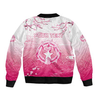 Personalized Sakura Marianas Sleeve Zip Bomber Jacket CNMI Seal