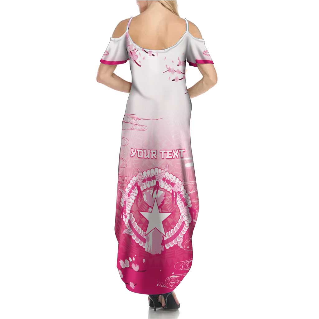 Personalized Sakura Marianas Summer Maxi Dress CNMI Seal