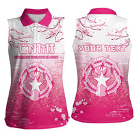 Personalized Sakura Marianas Women Sleeveless Polo Shirt CNMI Seal