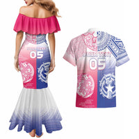 Custom Northern Mariana Islands And Japan Together Couples Matching Mermaid Dress and Hawaiian Shirt