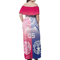 Custom Northern Mariana Islands And Japan Together Family Matching Off Shoulder Maxi Dress and Hawaiian Shirt LT05 - Polynesian Pride