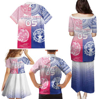 Custom Northern Mariana Islands And Japan Together Family Matching Puletasi and Hawaiian Shirt LT05 - Polynesian Pride