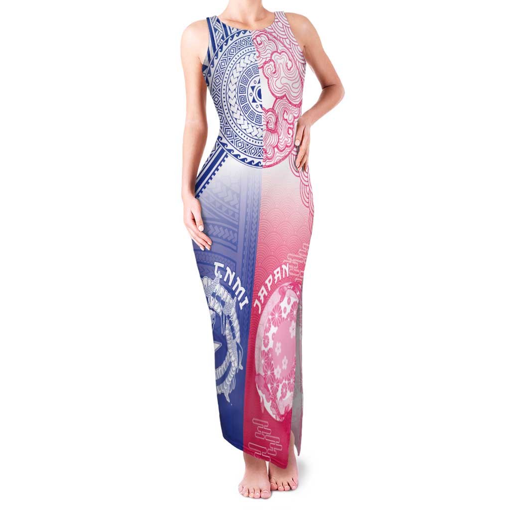 Custom Northern Mariana Islands And Japan Together Family Matching Tank Maxi Dress and Hawaiian Shirt