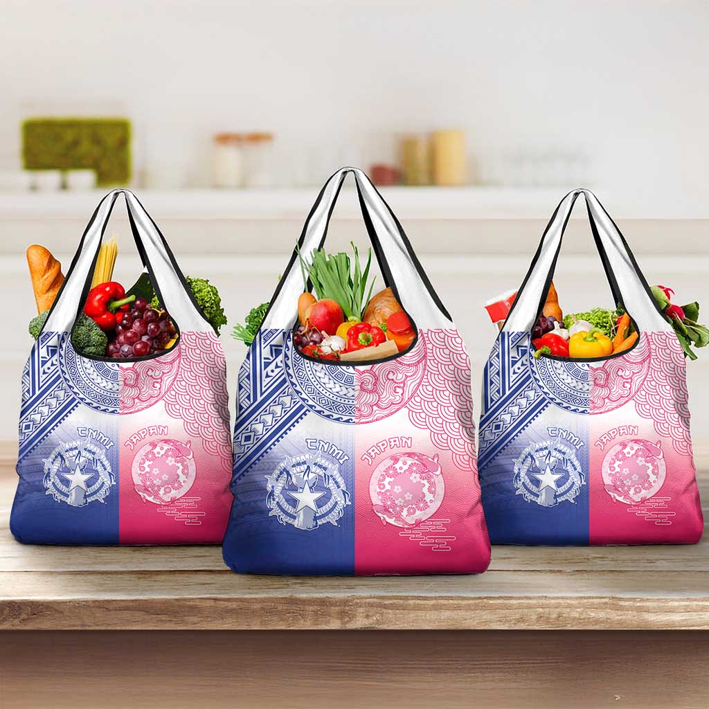 Northern Mariana Islands And Japan Together Grocery Bag