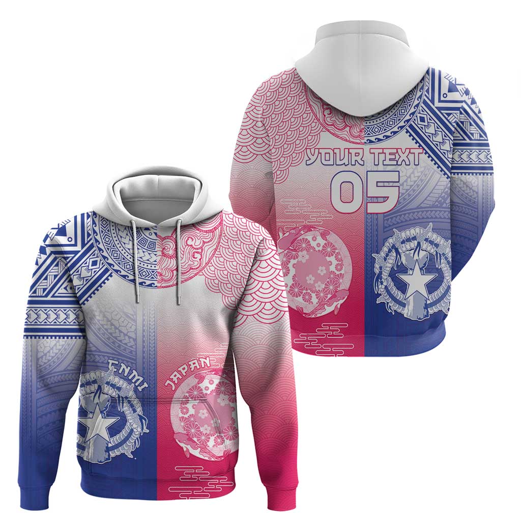 Custom Northern Mariana Islands And Japan Together Hoodie
