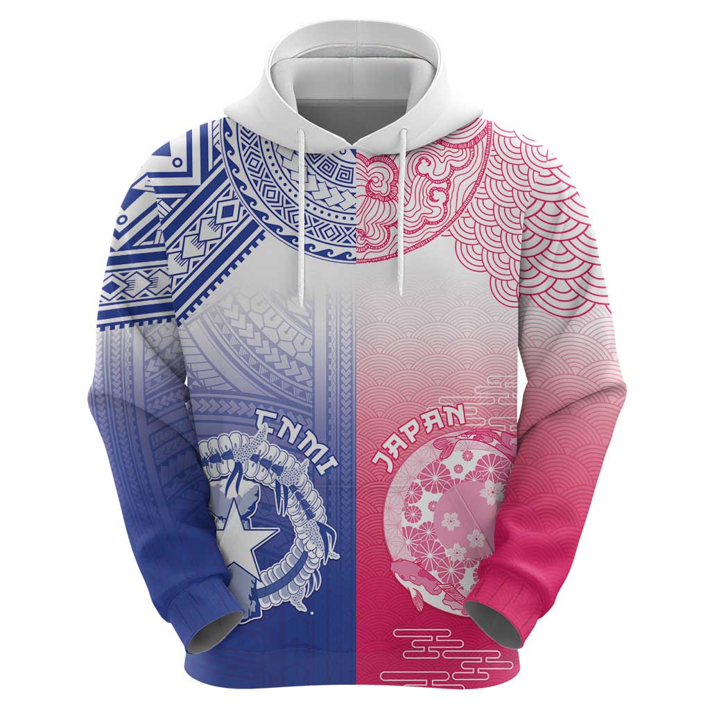 Custom Northern Mariana Islands And Japan Together Hoodie