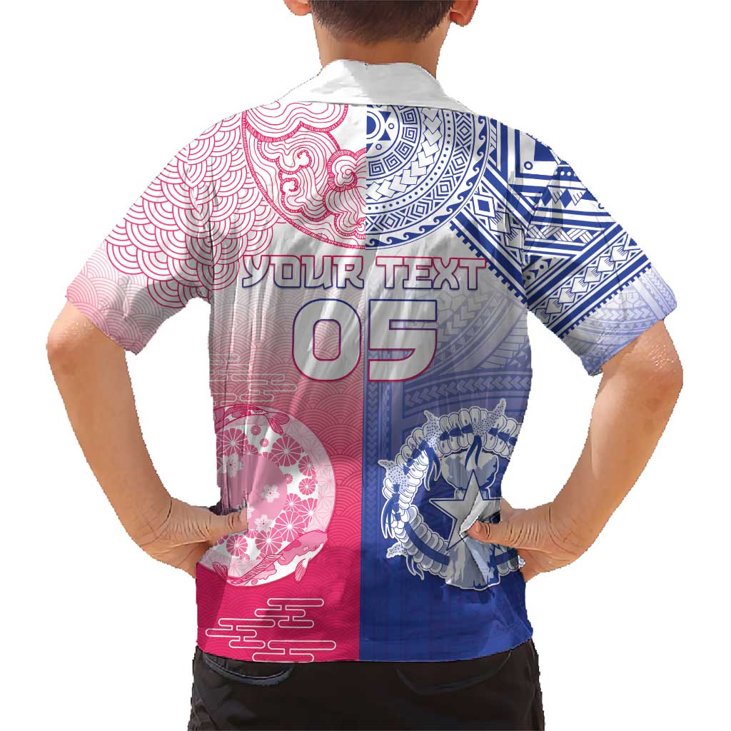 Custom Northern Mariana Islands And Japan Together Kid Hawaiian Shirt