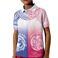 Custom Northern Mariana Islands And Japan Together Kid Polo Shirt