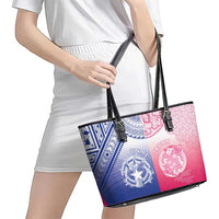 Northern Mariana Islands And Japan Together Leather Tote Bag