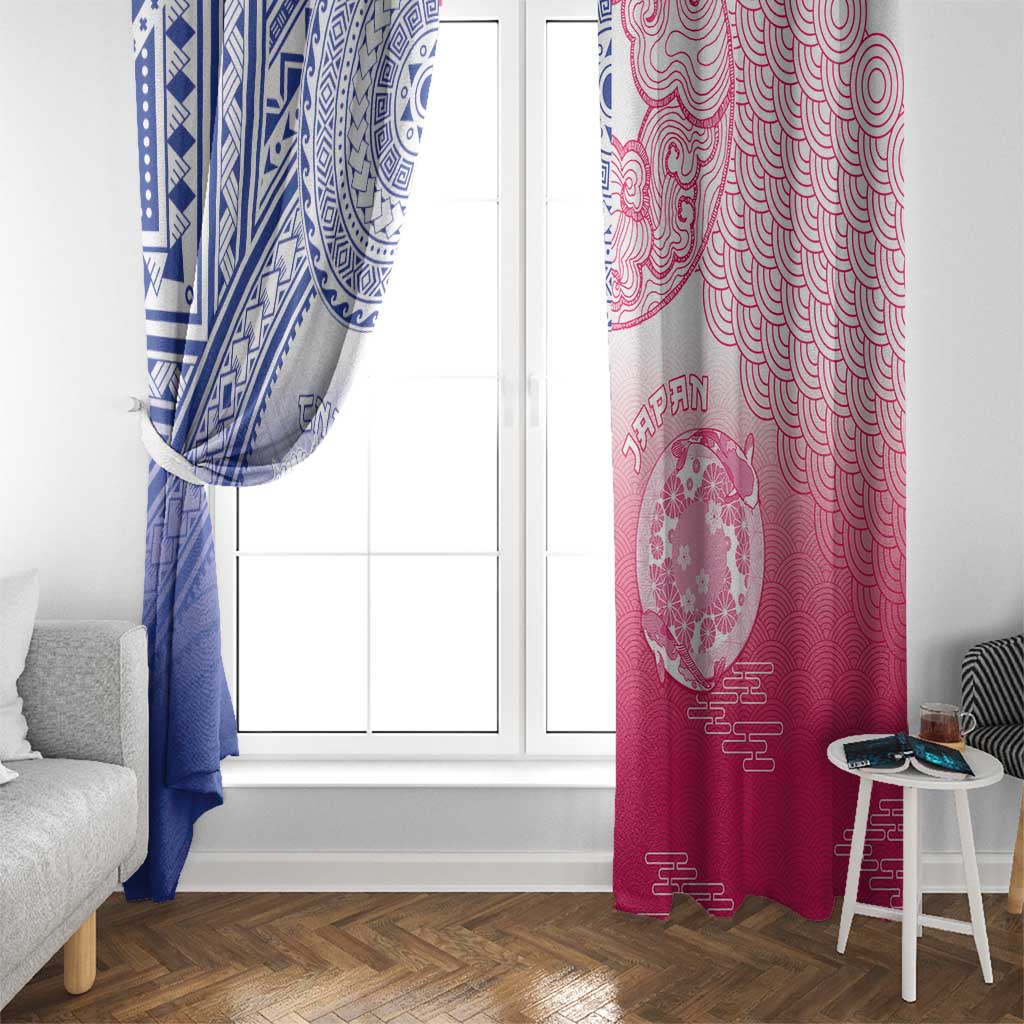 Northern Mariana Islands And Japan Together Window Curtain