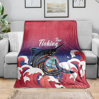 Guam Blue Marlin Fishing Blanket Polynesian Style
