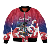 Guam Blue Marlin Fishing Bomber Jacket Polynesian Style LT05 Unisex Red - Polynesian Pride