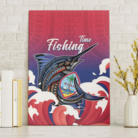 Guam Blue Marlin Fishing Canvas Wall Art Polynesian Style LT05 Without Frame Red - Polynesian Pride