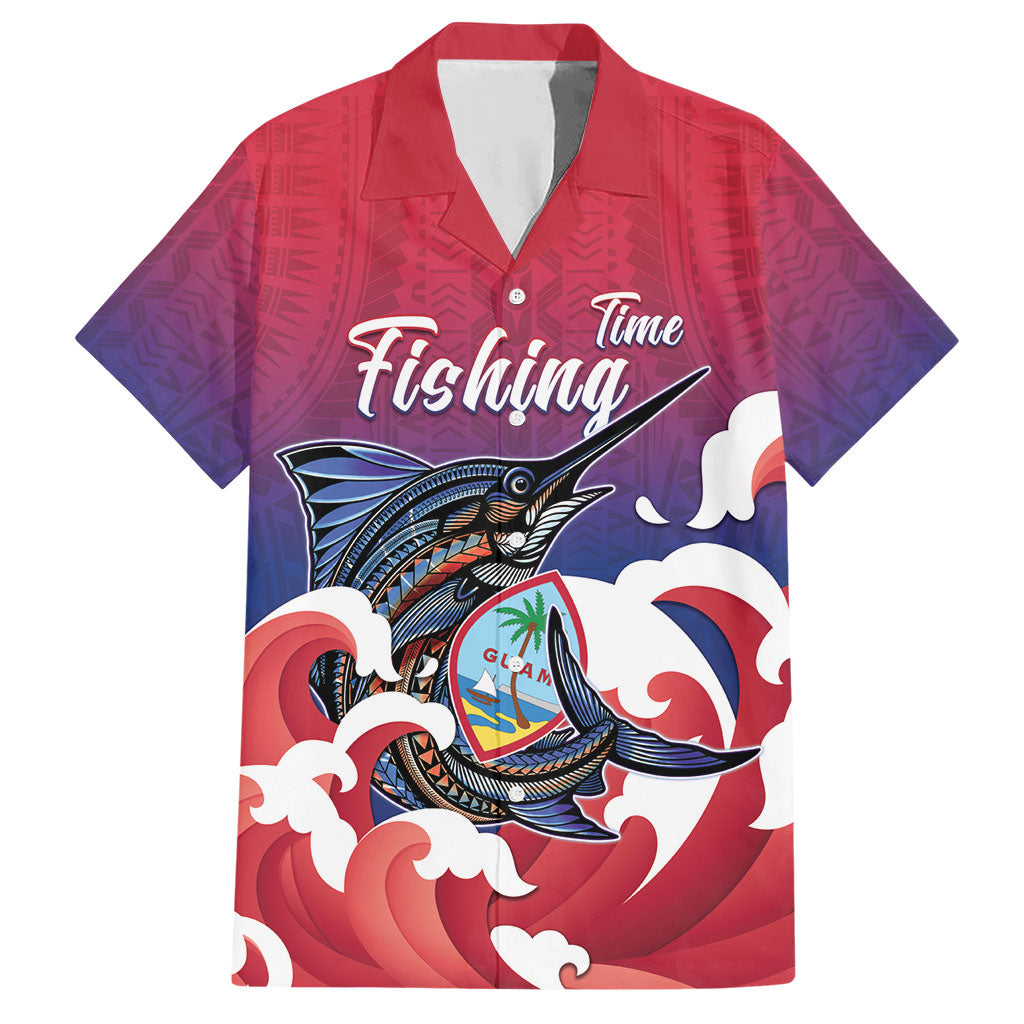 Guam Blue Marlin Fishing Hawaiian Shirt Polynesian Style