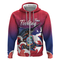 Guam Blue Marlin Fishing Hoodie Polynesian Style