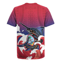 Guam Blue Marlin Fishing Rugby Jersey Polynesian Style