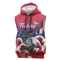 Guam Blue Marlin Fishing Sleeveless Hoodie Polynesian Style