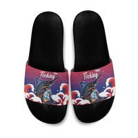 Guam Blue Marlin Fishing Slide Sandals Polynesian Style LT05 Red - Polynesian Pride