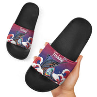 Guam Blue Marlin Fishing Slide Sandals Polynesian Style LT05 - Polynesian Pride