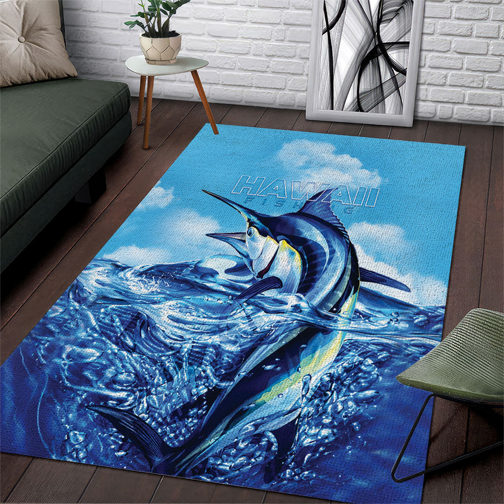 Hawaii Blue Marlin Fishing Area Rug