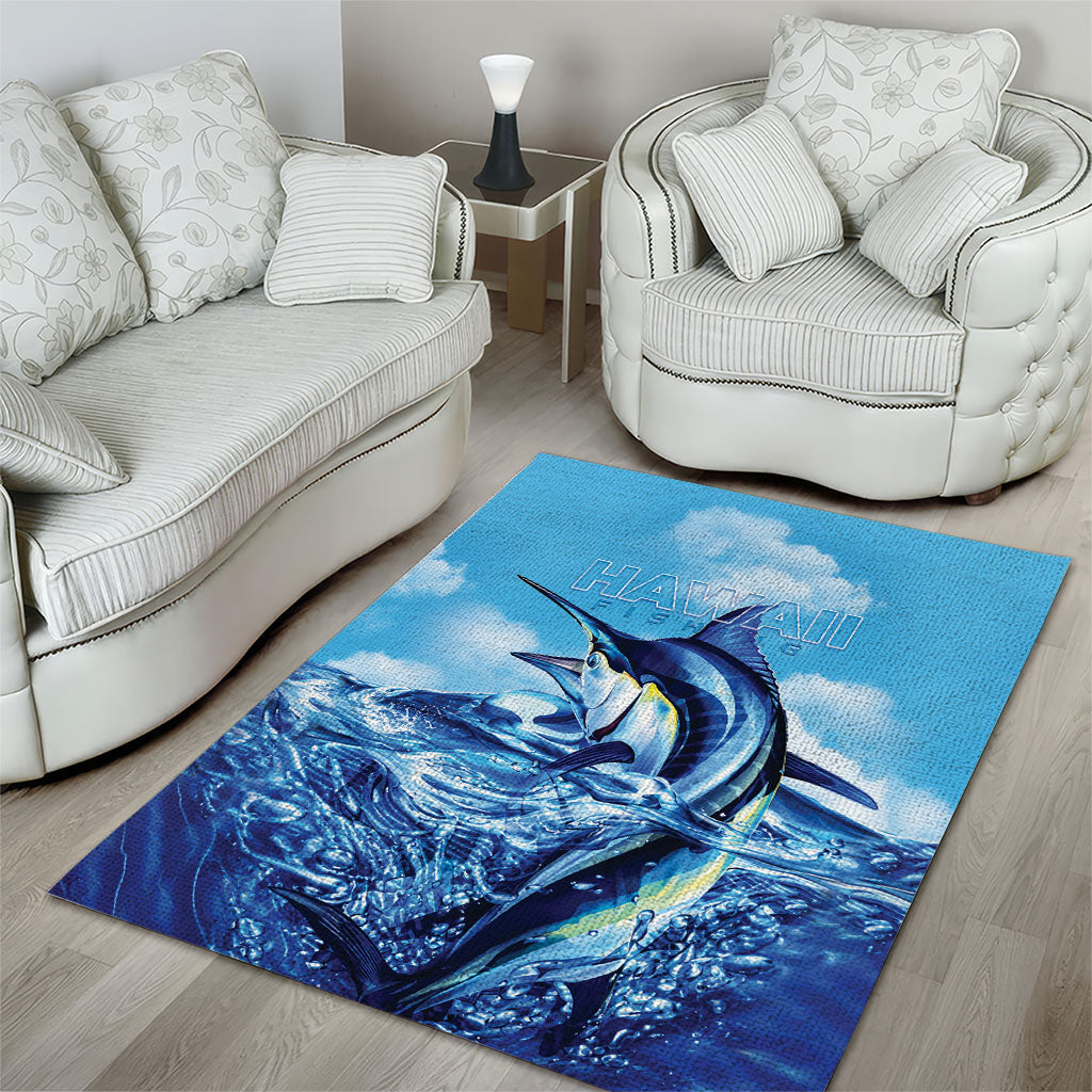 Hawaii Blue Marlin Fishing Area Rug