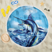 Hawaii Blue Marlin Fishing Beach Blanket LT05 One Size 150cm Blue - Polynesian Pride