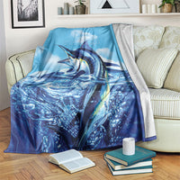 Hawaii Blue Marlin Fishing Blanket LT05 Blue - Polynesian Pride