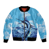 Hawaii Blue Marlin Fishing Bomber Jacket LT05 Unisex Blue - Polynesian Pride