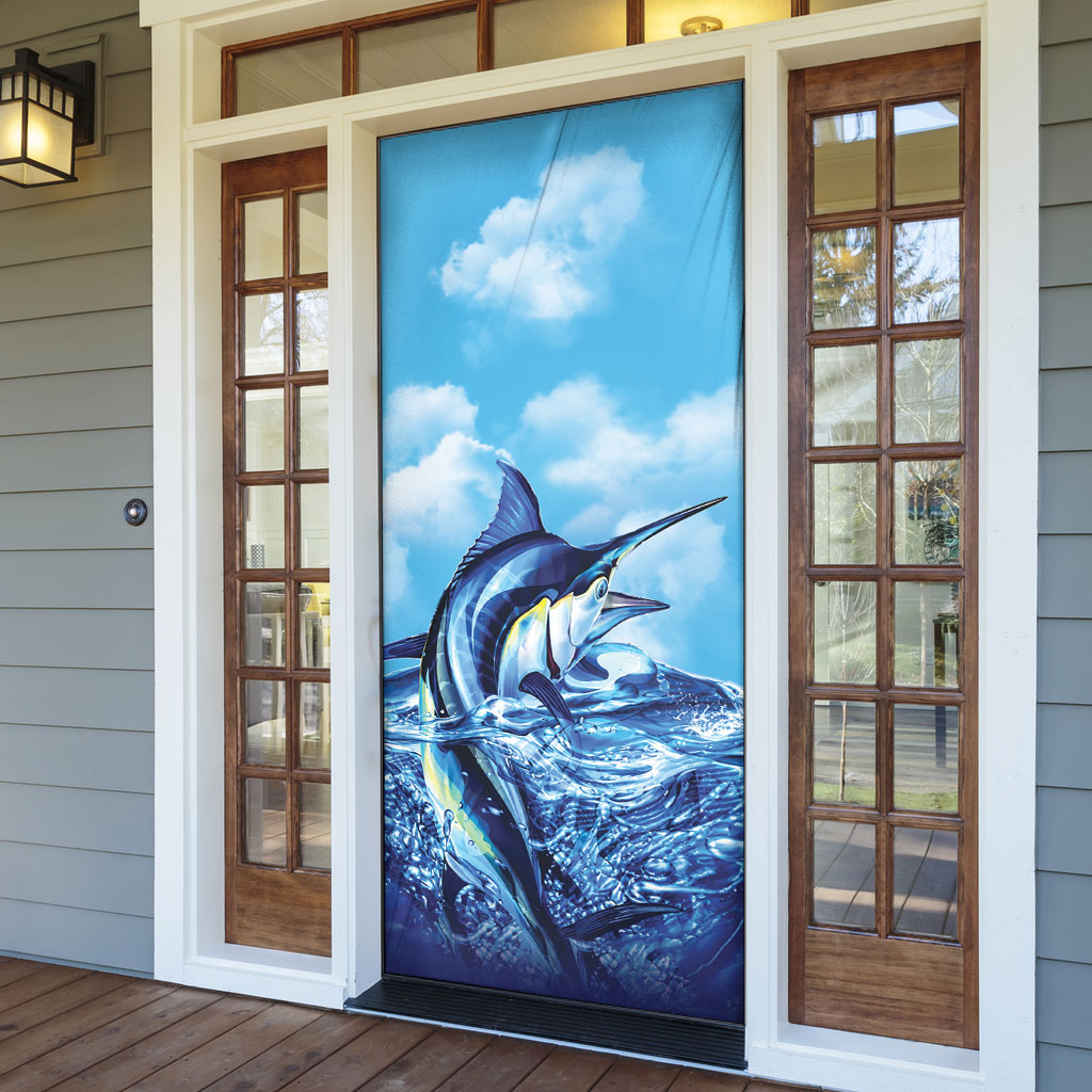 Hawaii Blue Marlin Fishing Door Cover