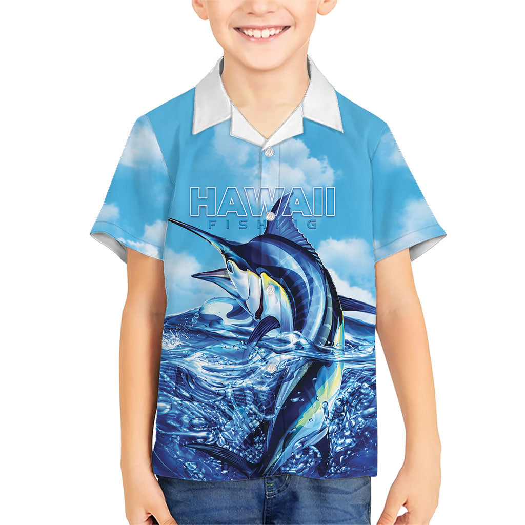 Hawaii Blue Marlin Fishing Kid Hawaiian Shirt
