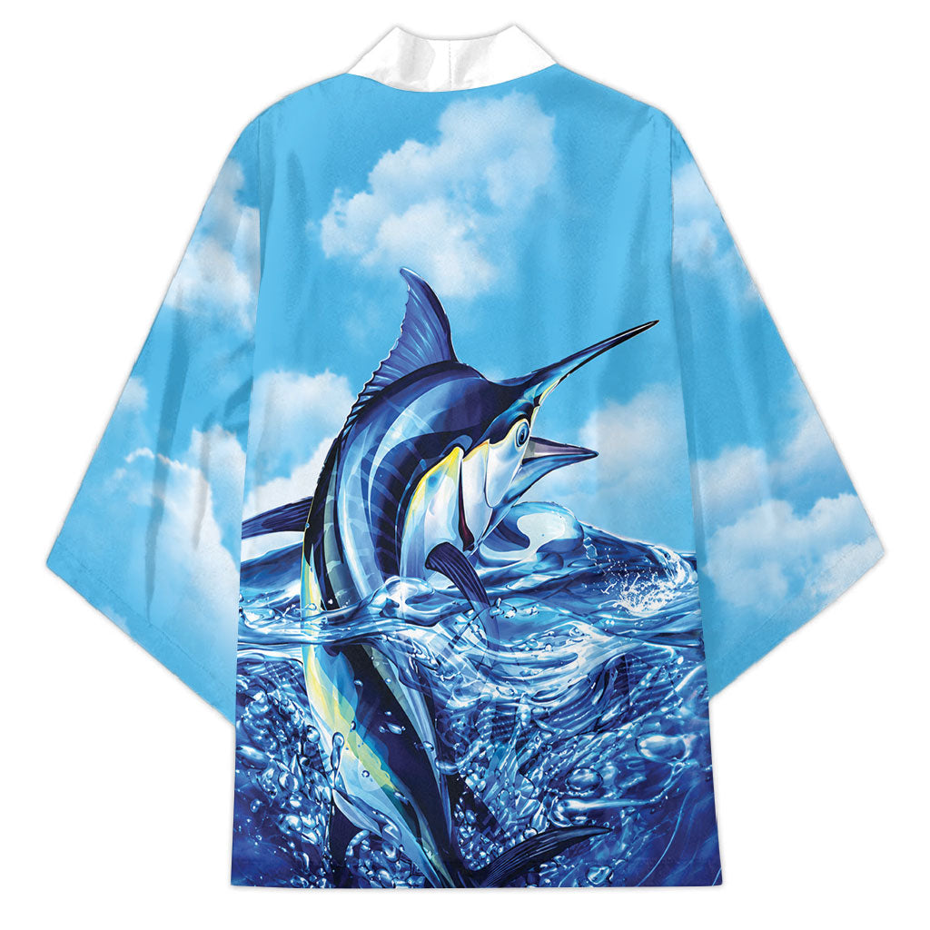 Hawaii Blue Marlin Fishing Kimono LT05 - Polynesian Pride