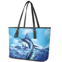 Hawaii Blue Marlin Fishing Leather Tote Bag LT05 - Polynesian Pride