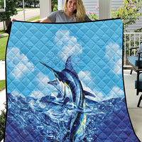 Hawaii Blue Marlin Fishing Quilt LT05 Blue - Polynesian Pride