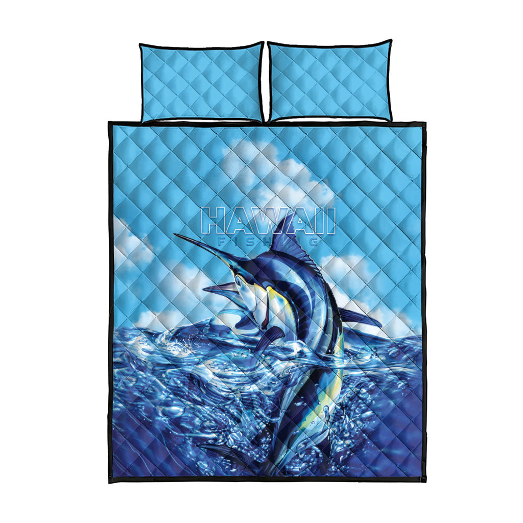 Hawaii Blue Marlin Fishing Quilt Bed Set LT05 - Polynesian Pride