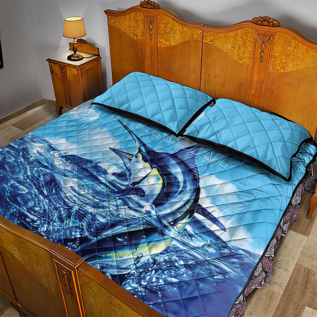 Hawaii Blue Marlin Fishing Quilt Bed Set LT05 - Polynesian Pride