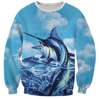 Hawaii Blue Marlin Fishing Sweatshirt LT05 Unisex Blue - Polynesian Pride