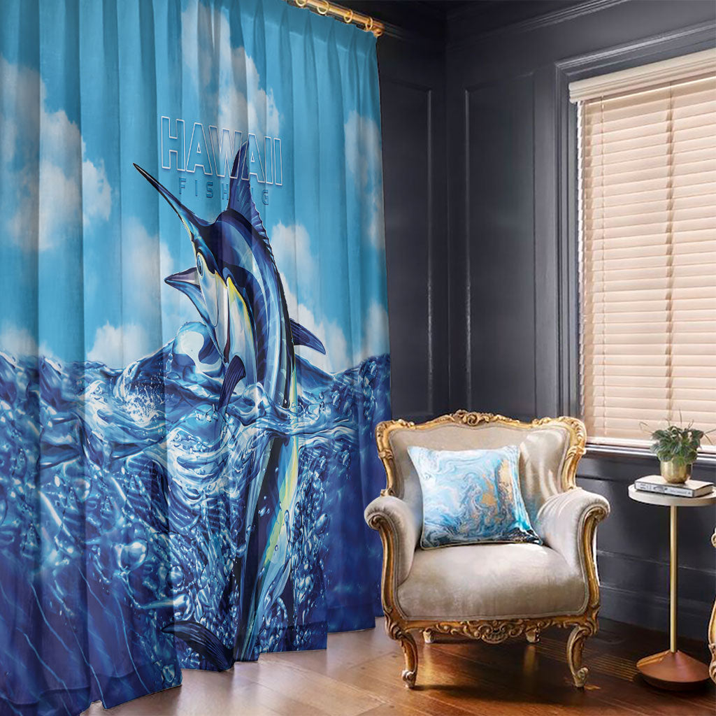 Hawaii Blue Marlin Fishing Window Curtain LT05 - Polynesian Pride
