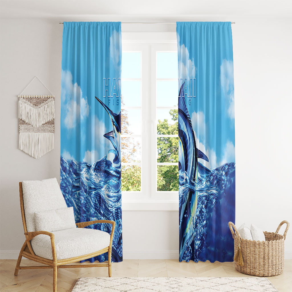 Hawaii Blue Marlin Fishing Window Curtain LT05 - Polynesian Pride