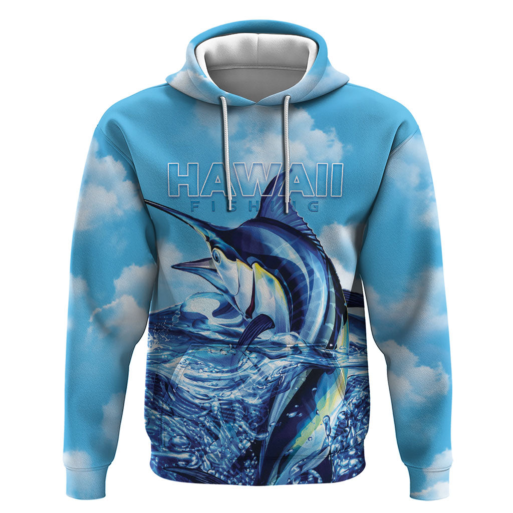 Hawaii Blue Marlin Fishing Zip Hoodie LT05 Pullover Hoodie Blue - Polynesian Pride