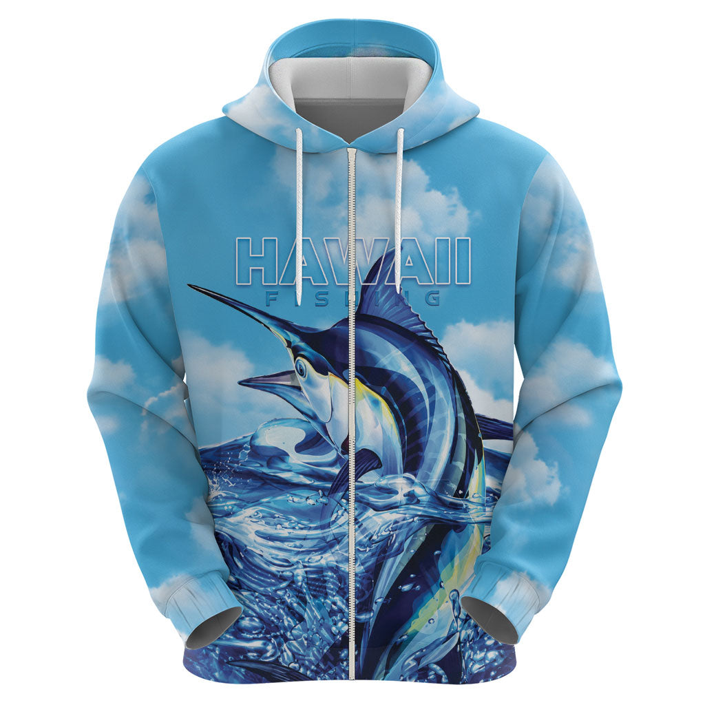 Hawaii Blue Marlin Fishing Zip Hoodie LT05 - Polynesian Pride