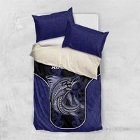 New Zealand Aotearoa Bedding Set Blue Marlin Fishing Maori Pattern