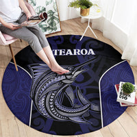New Zealand Aotearoa Round Carpet Blue Marlin Fishing Maori Pattern