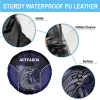 New Zealand Aotearoa Spare Tire Cover Blue Marlin Fishing Maori Pattern