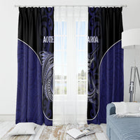 New Zealand Aotearoa Window Curtain Blue Marlin Fishing Maori Pattern