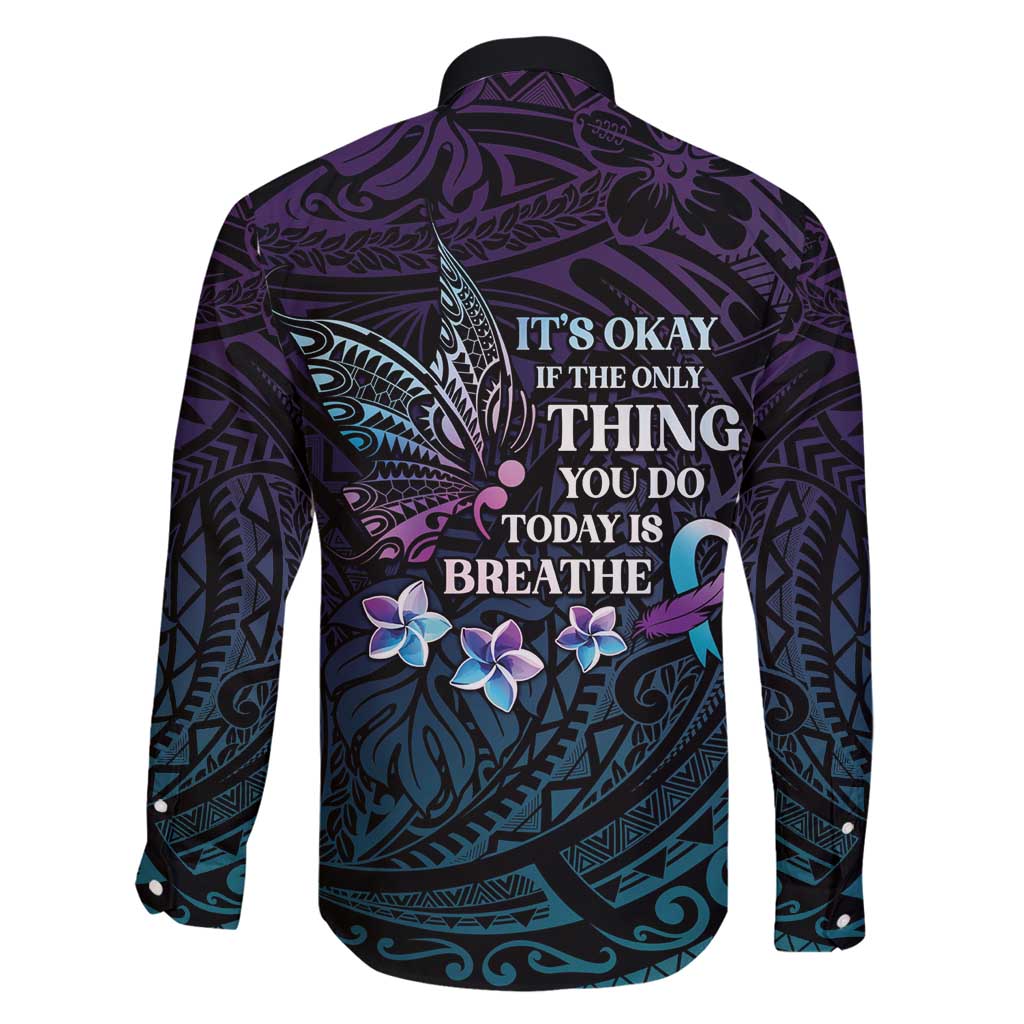 Polynesia Suicide Prevention Awareness Family Matching Off Shoulder Maxi Dress and Hawaiian Shirt Keep Going The World Needs You