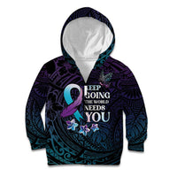 Polynesia Suicide Prevention Awareness Kid Hoodie Keep Going The World Needs You